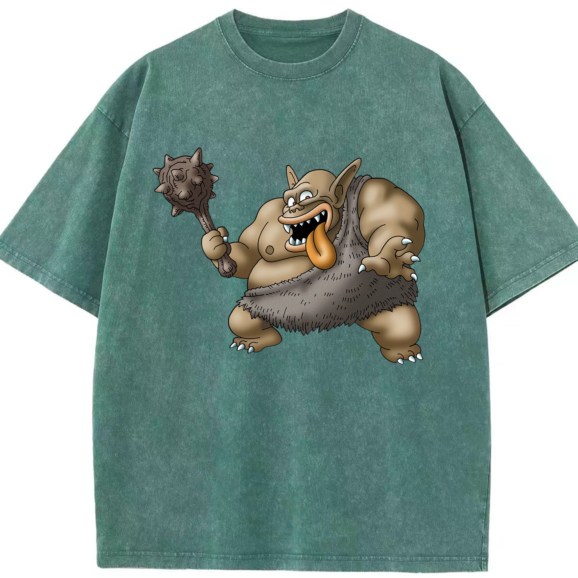（画像用） ドラゴンクエスト Doragon Kuesuto Dragon Quest 綿100% ヴィンテージ風 半袖Tシャツ（フロントプリント）
